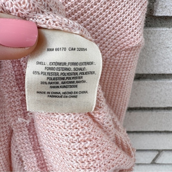 Anthropologie Deletta Millipa Peach Oversized Boho Cold-Shoulder Knit Sweater - Picture 7 of 13